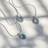 Wholesale Aquamarine Moonstone Necklace Women's All-match Pendant Clavicle Chain