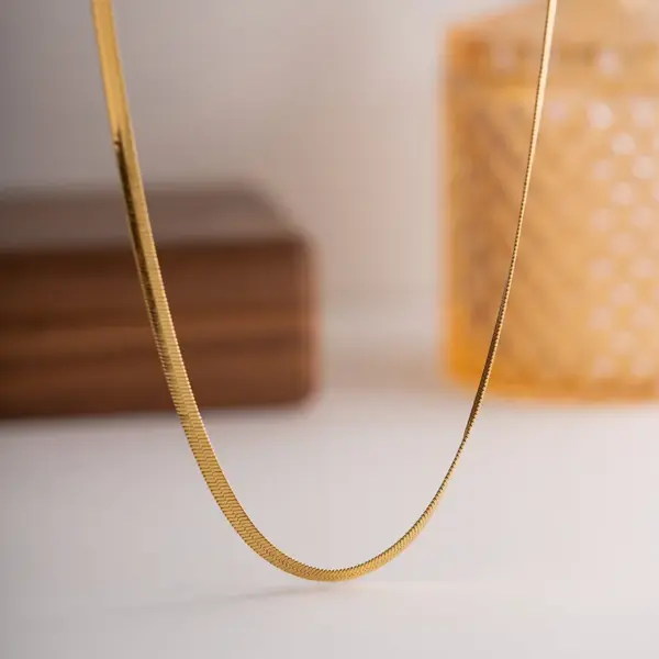 PVD Coated Real Gold Plated Chain 304 Stainless Steel Simple Style Waterproof Non Tarnish Plating Safety Clasp Closure Necklace