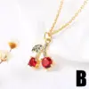 Plated 18K Gold Cherry 201 Stainless Steel Copper Modern Style Classic Pendant Necklace