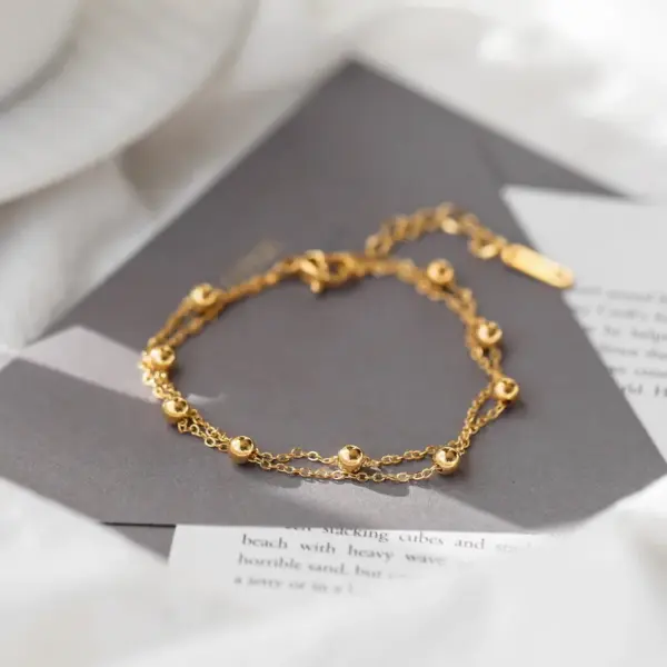 Wholesale PVD Coated Real Gold Plated 18K Gold Solid Color 304 Stainless Steel Sweet Waterproof Non Tarnish Bracelets Necklace