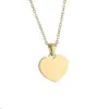 Wholesale Jewelry Vacation Simple Style Heart Shape Titanium Steel Plating Pendant Necklace Cable Chain