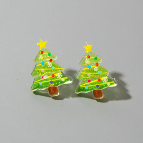 Wholesale Christmas resin Christmas tree snowman Santa Claus earrings