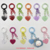 Wholesale Cute creative new keychain accessories color paint spring ring four-section chain love piece diy accessories pendant