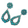 Wholesale European and American cross-border Bohemian holiday style inlaid turquoise earrings fashion creative exaggerated earrings Amazon hot sale