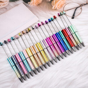 Wholesale beaded pens/DIY electroplated bead pen UV three-color plating