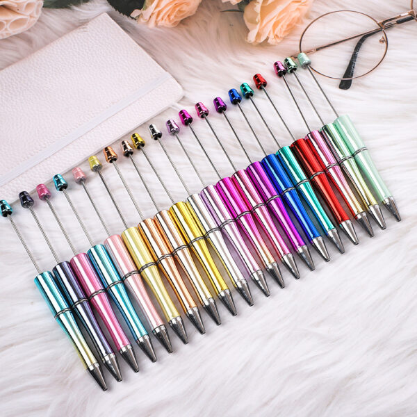 Wholesale beaded pens/DIY electroplated bead pen UV three-color plating