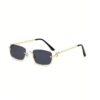 Wholesale Cross-Border Small Frame Square Sunglasses 2025 New Style Personalized Metal Marine Sunglasses Women's High-End Street Style Glasses