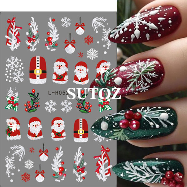 Wholesale Cartoon 3D Christmas nail art stickers