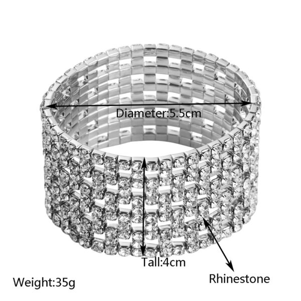 oly-d1c2219c91837411556bcc5913091b91 Wholesale Hollow Claw Chain Full Diamond Bracelet Multi-row Wide-brimmed Elastic Bracelet Internet Celebrity Same Style Fashion Bracelet Jewelry