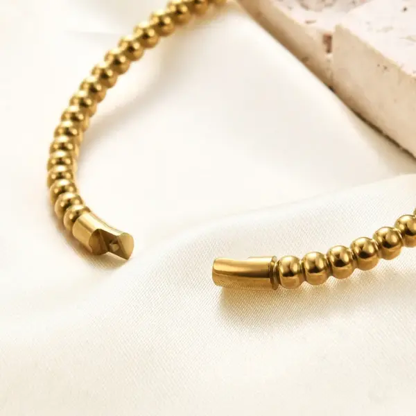 Wholesale Classic Style Solid Color Stainless Steel Plating Gold Plated Bangle