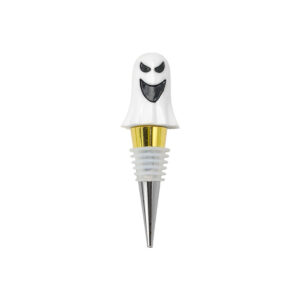 Ghost-style two-tone electroplated white leather wine stopper