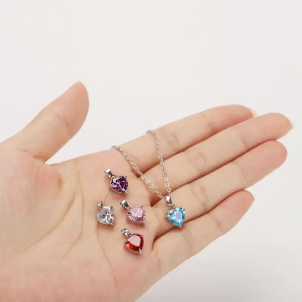 304 Stainless Steel 316 Stainless Steel Zircon Heart Shape Simple Style Classic Style Pendant Necklace For Women's