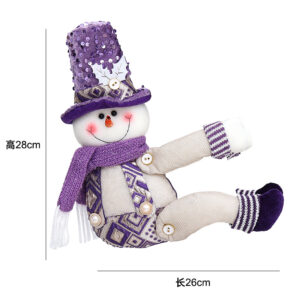 Purple curtain button snowman