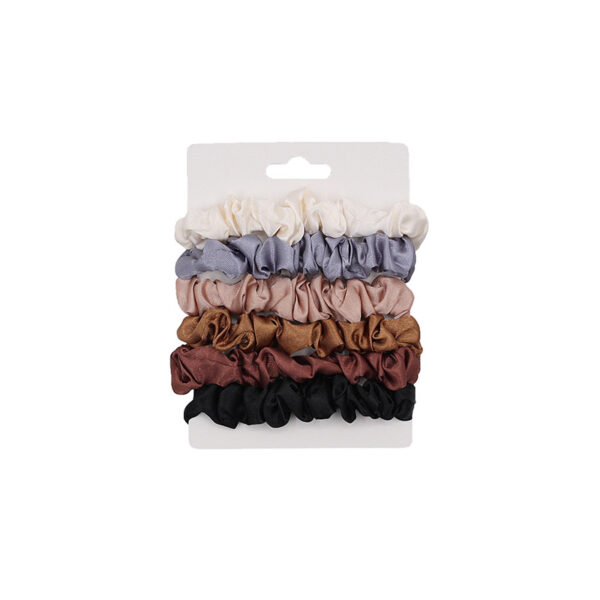 Wholesale Amazon Hair Rings 6 Pack Silk Satin Small French Retro ins Large Intestine Hair Rings Women's Fabric