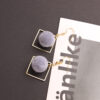 Wholesale Minimalist Handmade Design Internet Celebrity Khaki Geometric Diamond Hair Ball Earrings Sweet Simple Earrings