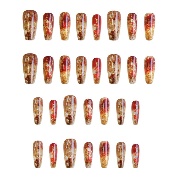 Wholesale Red gradient gold glitter wear nail plate