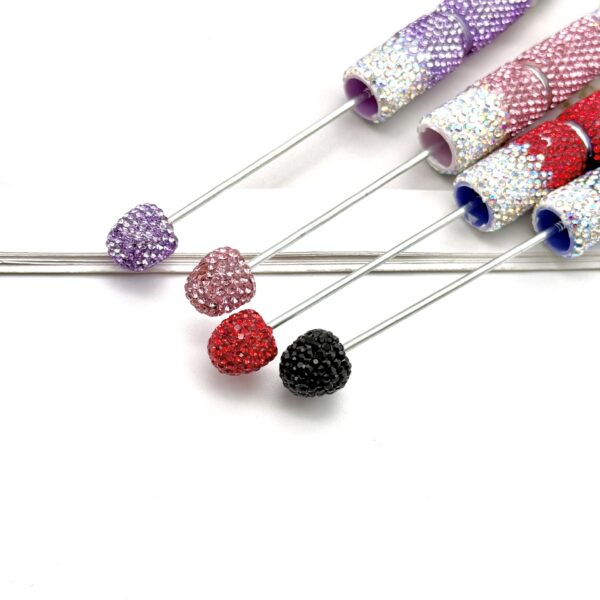 Wholesale DIY new gradient full drill pen handmade diamond beadable pen cute creative gradient rhinestone beaded ball point pen
