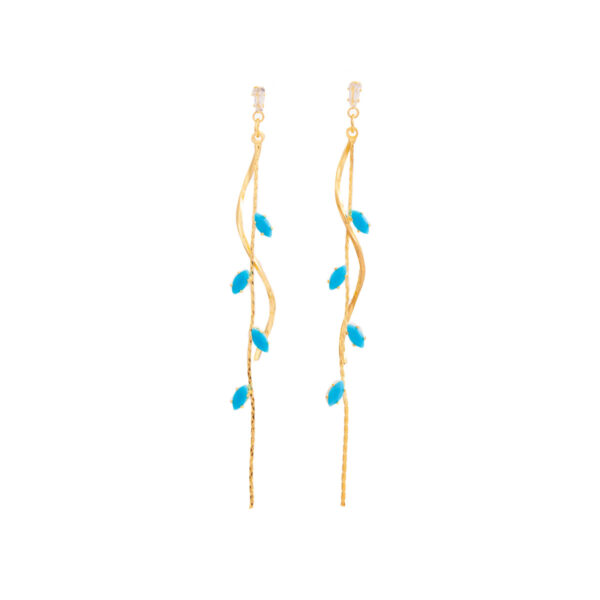 Wholesale French Style Light Luxury Long Elegant Elegant Elegant Leaf Tassel Earrings Women's Summer Style Distinctive Fashion Earrings