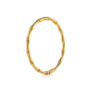 14-B-7 Gold Bamboo Bracelet round