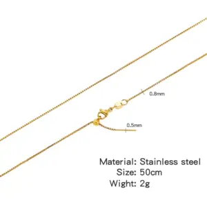 【Stainless Steel】Universal Box Chain - Gold / 50CM (vacuum Plating)