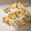 304 Stainless Steel Leaf Leaves Flower PVD Coated Real Gold Plated Modern Style Classic Style Commute Waterproof Non Tarnish Ear Studs