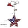 Wholesale Diamond studded national flag five pointed star keychain