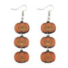 Wholesale Halloween Gothic style splicing triple wooden double-sided funny earrings