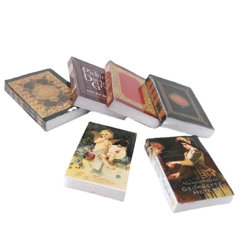 Wholesale dollhouse dollhouse mini model scene decoration 6 books a set of retro books can not be turned pages