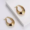 Wholesale PVD Coated 18K Gold Plated Water Droplets Stainless Steel French Style Waterproof Non Tarnish Earrings