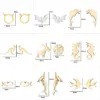 Wholesale PVD Coated 18K Gold Real Gold Plated Animal 304 Stainless Steel Simple Style Waterproof Non Tarnish Ear Studs