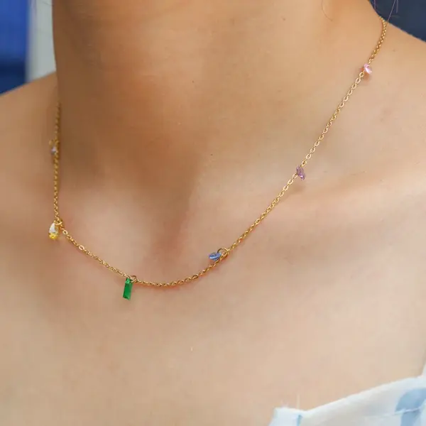 Ion Plating (IP) Geometric 304 Stainless Steel Glam Cute Shiny Waterproof Non Tarnish 304 Stainless Steel Necklace