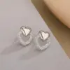 Wholesale 1 Pair Simple Style Commute Heart Shape Plating Inlay Copper Pearl Zircon 18k Gold Plated Earrings