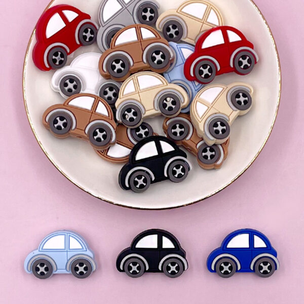 Wholesale Factory direct stock of cute cartoon double-sided epoxy car beads, DIY craft pen beads, popular cross-border wholesale.