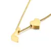 Wholesale PVD Coated 18K Gold Plated Letter Titanium Steel Korean Style Waterproof Non Tarnish Necklace