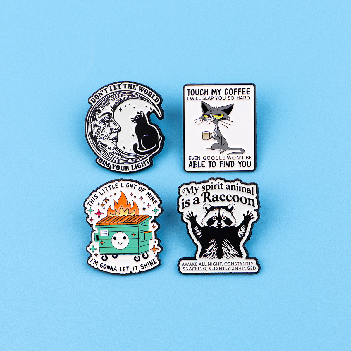 Wholesale Cartoon quote brooch metal badge aessories