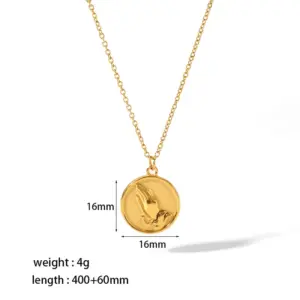 Wholesale PVD Coated Real Gold Plated Round Heart Shape Eye 304 Stainless Steel Retro Waterproof Non Tarnish 304 Stainless Steel