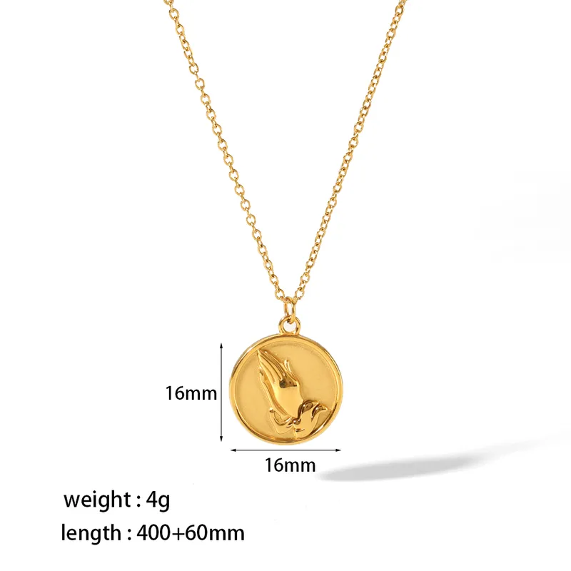 Wholesale PVD Coated Real Gold Plated Round Heart Shape Eye 304 Stainless Steel Retro Waterproof Non Tarnish 304 Stainless Steel
