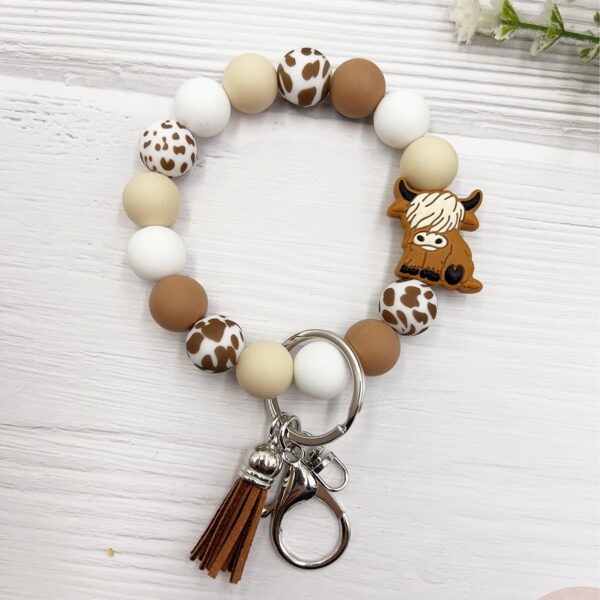 Wholesale Highland Cow Silicone Bracelet Keychain
