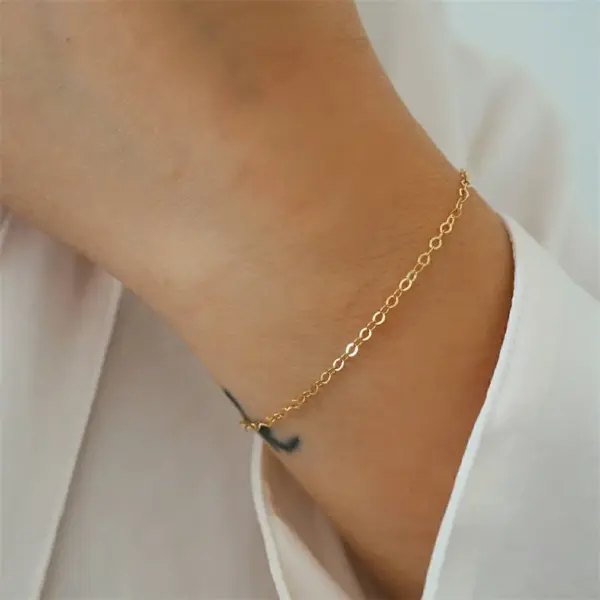 oly-d20aed6c6b2a86249551cbe651abf8b1 Wholesale PVD Coated 14K Gold Real Gold Plated U Shape Stainless Steel Fashion Waterproof Non Tarnish 304 Stainless Steel Bracelets