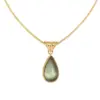 Wholesale Jewelry Chinoiserie Geometric Titanium Steel Glass Inlay Pendant Necklace