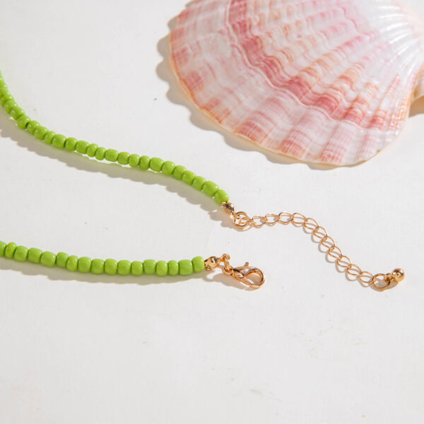 Wholesale European and American Cross-Border Jewelry Starfish Shell Necklace Women's Ocean Style Beach Vacation Rice Bead Bead Necklace