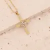 Wholesale Fashion Portrait Geometric Owl Stainless Steel Plating Inlaid Zircon 18K Gold Plated No Inlaid Pendant Necklace