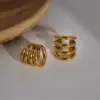 Wholesale Ion Plating (IP) Real Gold Plated 18K Gold Lines 304 Stainless Steel Casual Simple Style Waterproof Non Tarnish Ear Cuffs