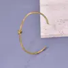 304 Stainless Steel C Shape PVD Coated 18K Real Gold Plated Vintage Style Waterproof Non Tarnish Plating Gold Bangle