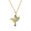 Wholesale PVD Coated Real Gold Plated Hummingbird 304 Stainless Steel Elegant Pastoral Waterproof Non Tarnish 304 Stainless Steel Pendant Necklace