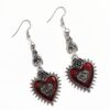 Wholesale Hot Gothic Punk Rose Wings Flower Red Oil Drops Heart-Shaped Earrings Factory Direct Sale