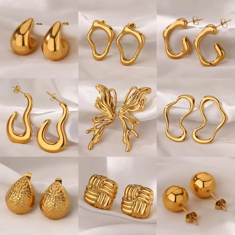 Wholesale 1 Pair Simple Style Geometric 304 Stainless Steel Ear Studs