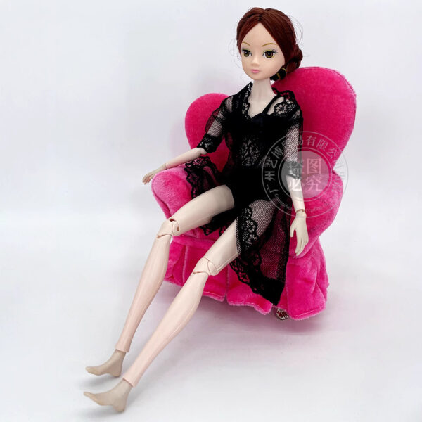 oly-d222522f60a61e6c4a5f0f20b95f9bde Wholesale Toy Doll Wedding Dress Intimates Pajamas Black Pink Red Doll Three-Piece Set Dress up