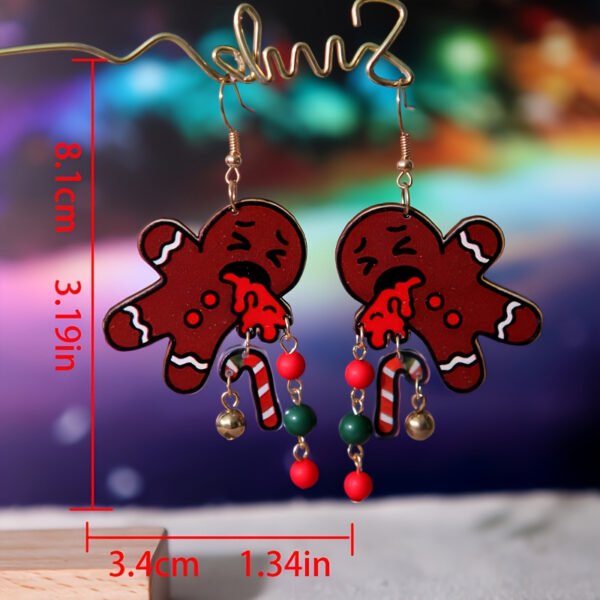 Wholesale Cute elf gingerbread man earrings for Christmas