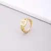 Fashion Letter Copper Inlay Zircon Rings 1 Piece